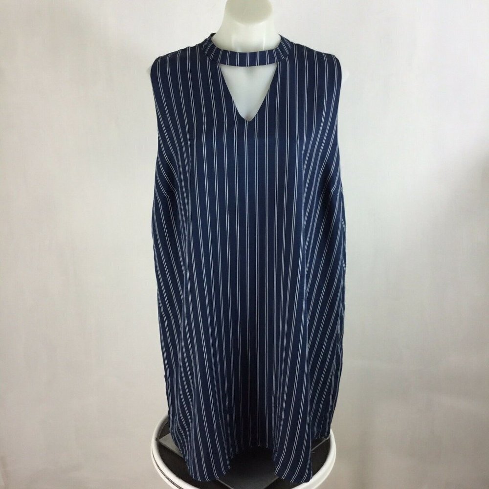 Blu Pepper Vertical Stripe Swing Dress Navy